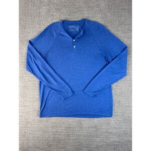 Faherty Cloud Cotton Henley Mens Medium Blue Long Sleeve Pima Modal MKS2300-UTM